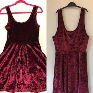 Topshop red velvet skater dress